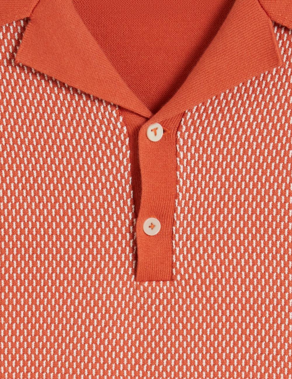 Red Ted Baker GREGRY - Short Sleeve Small Stitch Knitted Men Polos Shirts | SG  5701-XYUTS