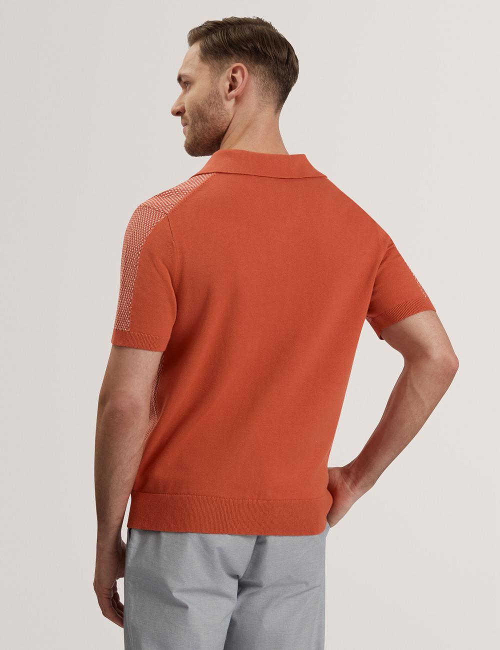 Red Ted Baker GREGRY - Short Sleeve Small Stitch Knitted Men Polos Shirts | SG  5701-XYUTS