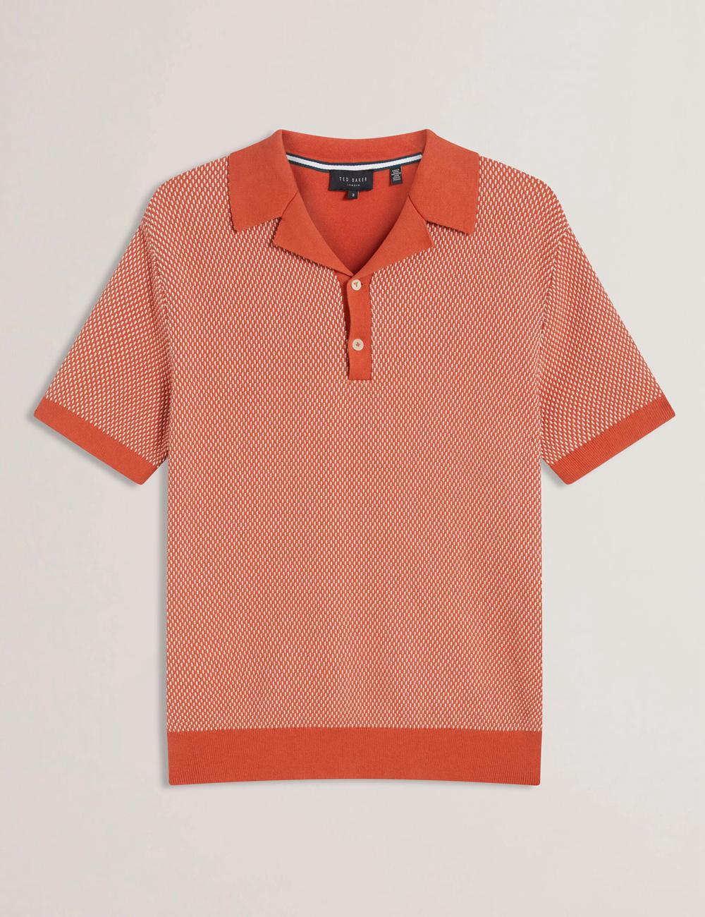 Red Ted Baker GREGRY - Short Sleeve Small Stitch Knitted Men Polos Shirts | SG  5701-XYUTS