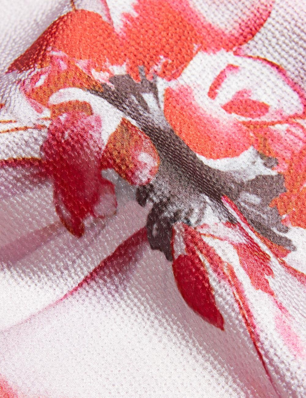 Red Ted Baker KOHANA - Floral Satin High Neck Sleeveless Top Women Blouses | SG  6710-SCBJZ