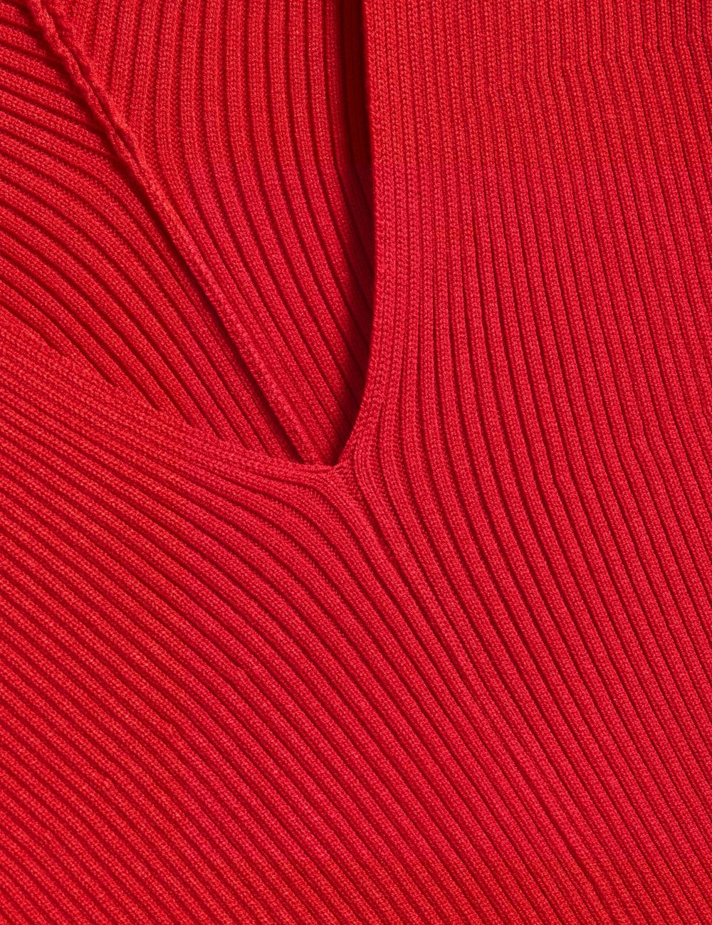 Red Ted Baker PRICILA - Shaped Sleeve Knitted Bodycon Women Midi Dresses | SG  7194-EADGH
