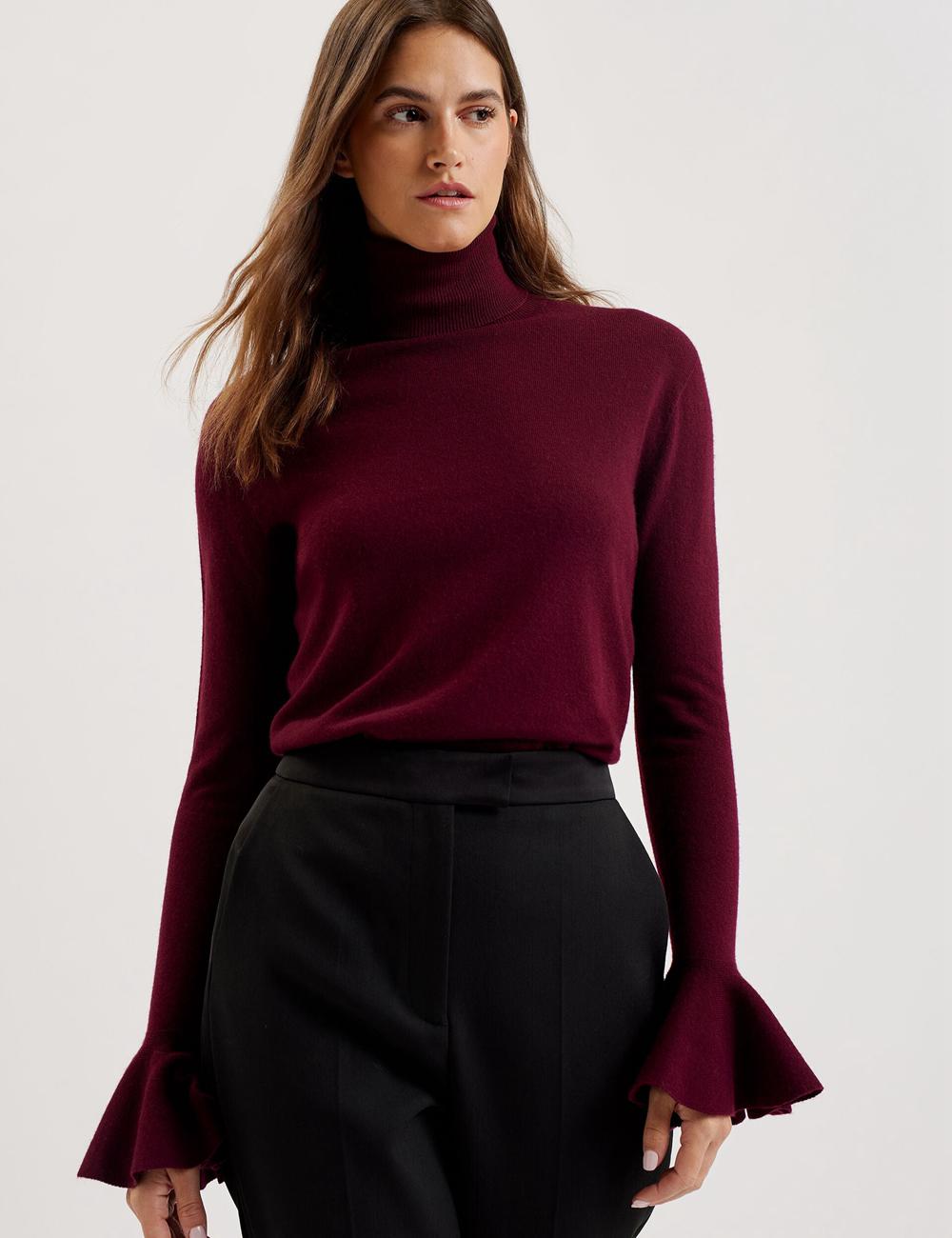 Red Ted Baker TAMSENN - Roll Neck Wool Cashmere Women Jumpers | SG  7543-HKUOQ