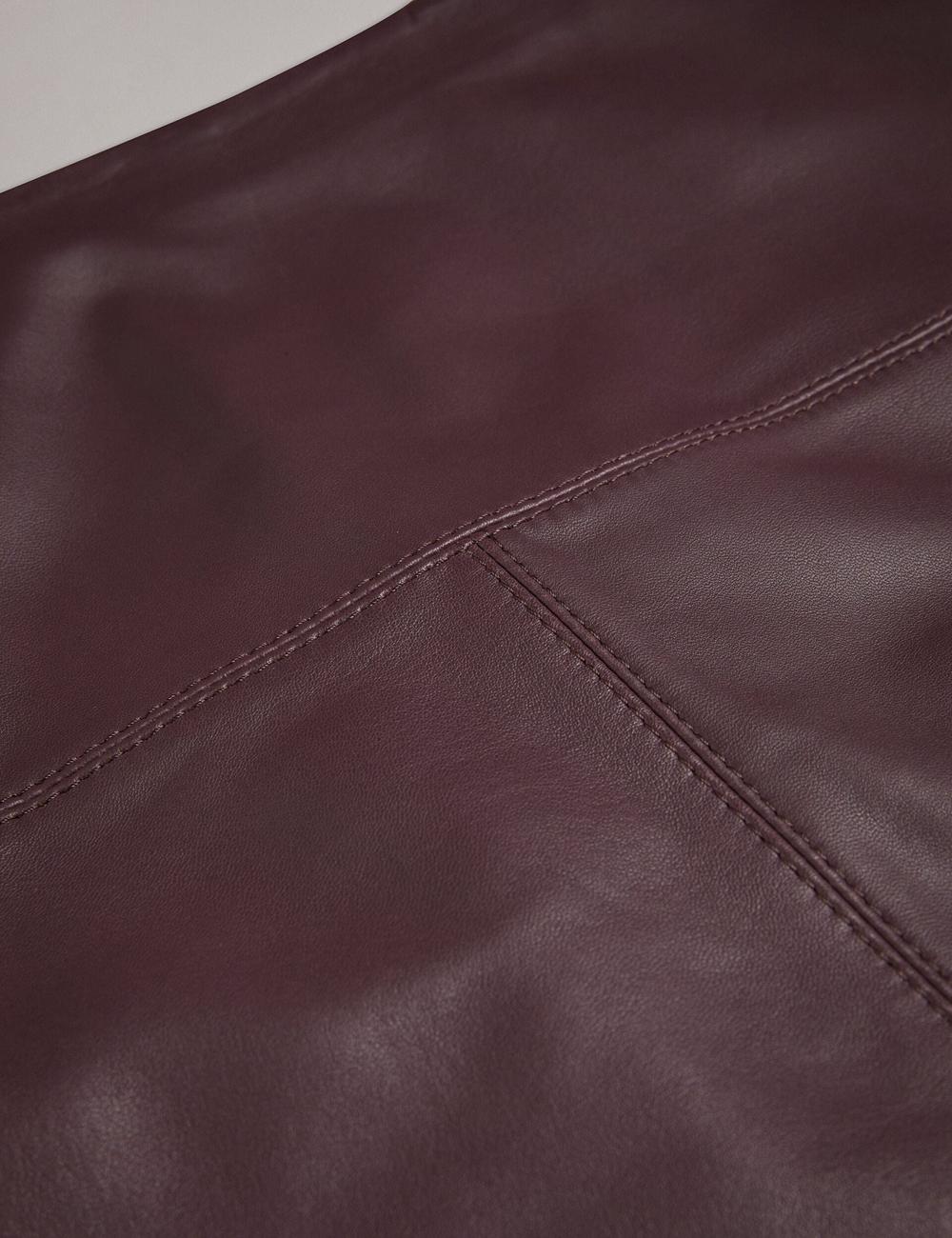 Red Ted Baker VALIAT - A-Line Leather Women Mini Skirts | SG  2906-ALDPJ