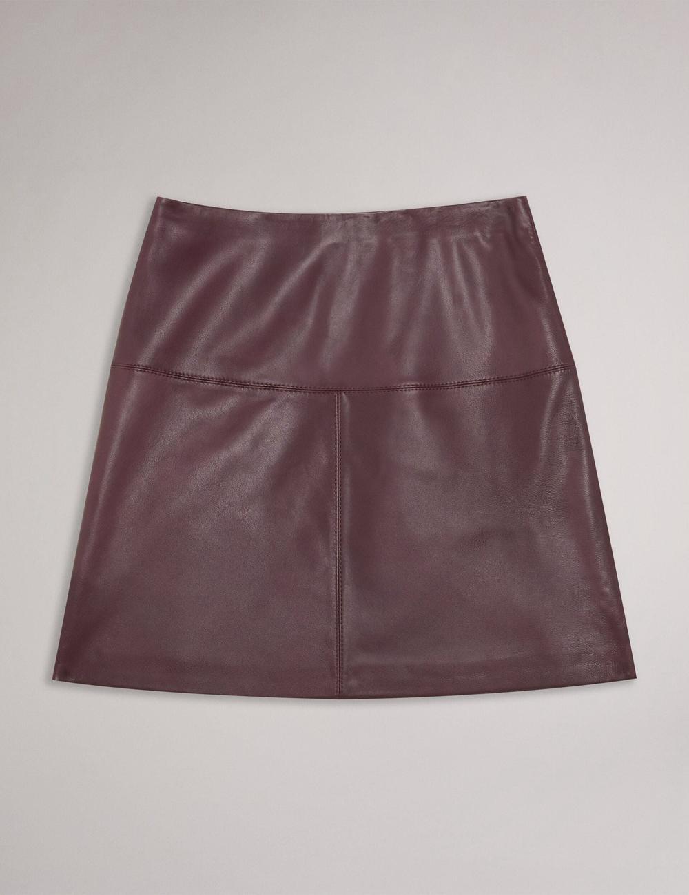 Red Ted Baker VALIAT - A-Line Leather Women Mini Skirts | SG  2906-ALDPJ