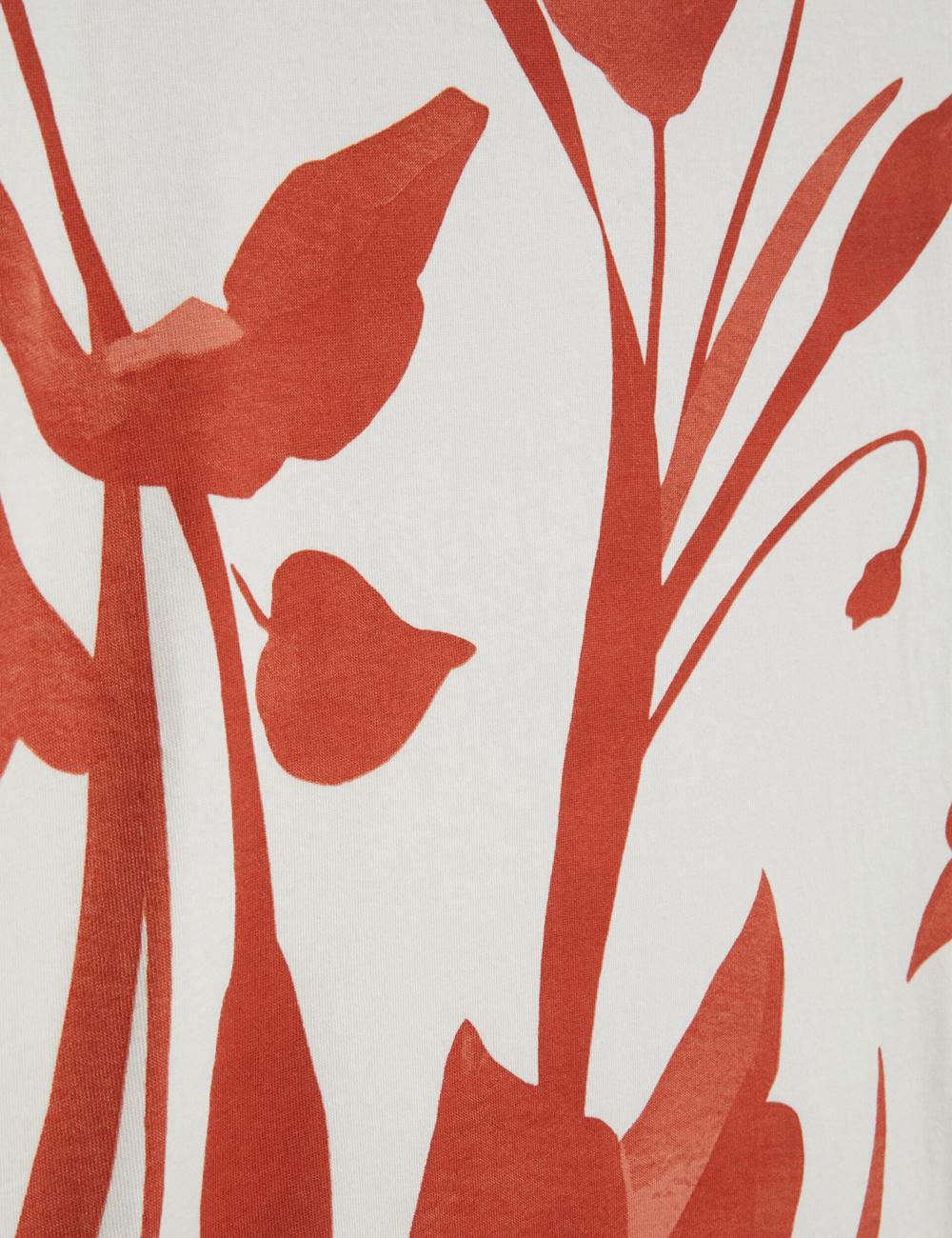 Red Ted Baker YIANNOS - Floral Print Heavyweight Cotton Men T-Shirts | SG  3968-QJEYH