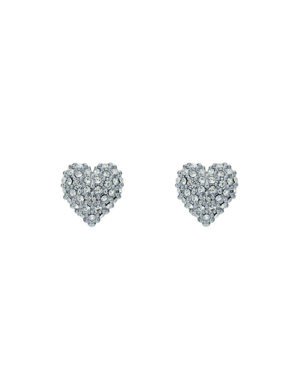 Silver Ted Baker ADORAA - Crystal Heart Stud Women Earrings | SG  9385-AULVP