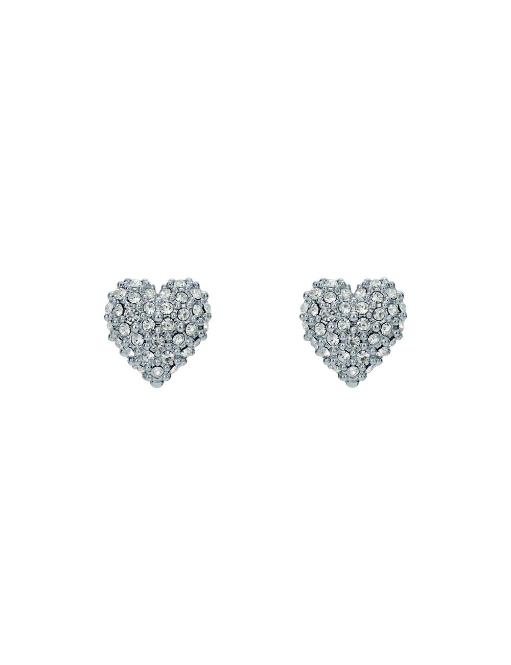 Silver Ted Baker ADORAA - Crystal Heart Stud Women Earrings | SG  9385-AULVP