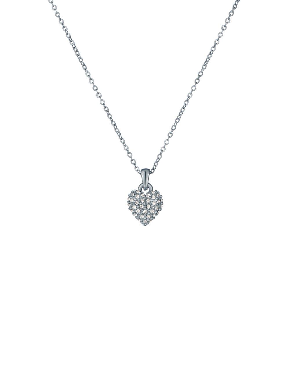 Silver Ted Baker ADORINA - Mini Crystal Heart Pendant Women Necklaces | SG  2864-ZNKYR