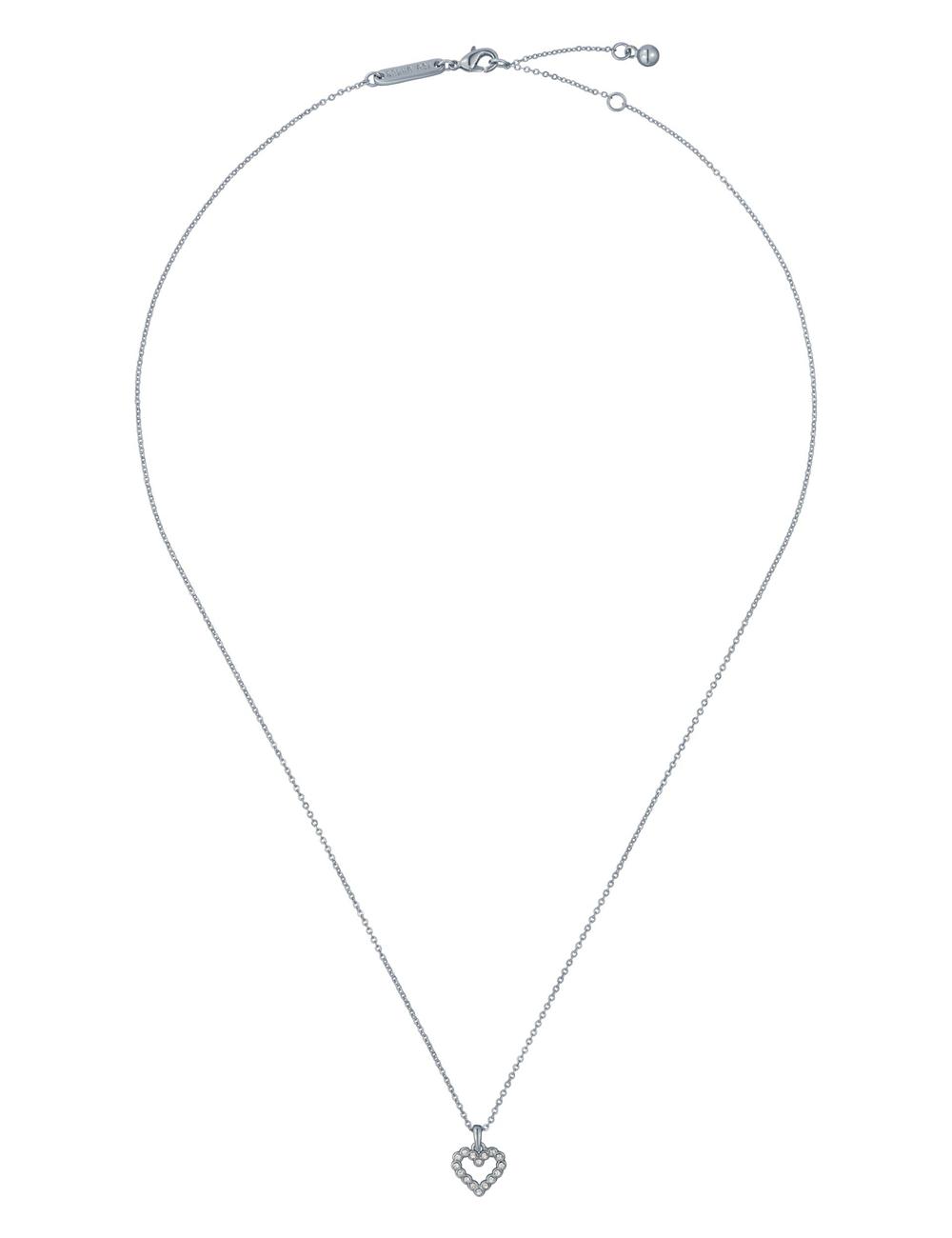 Silver Ted Baker AMORE - Crystal Open Heart Pendant Women Necklaces | SG  8791-TKMZJ