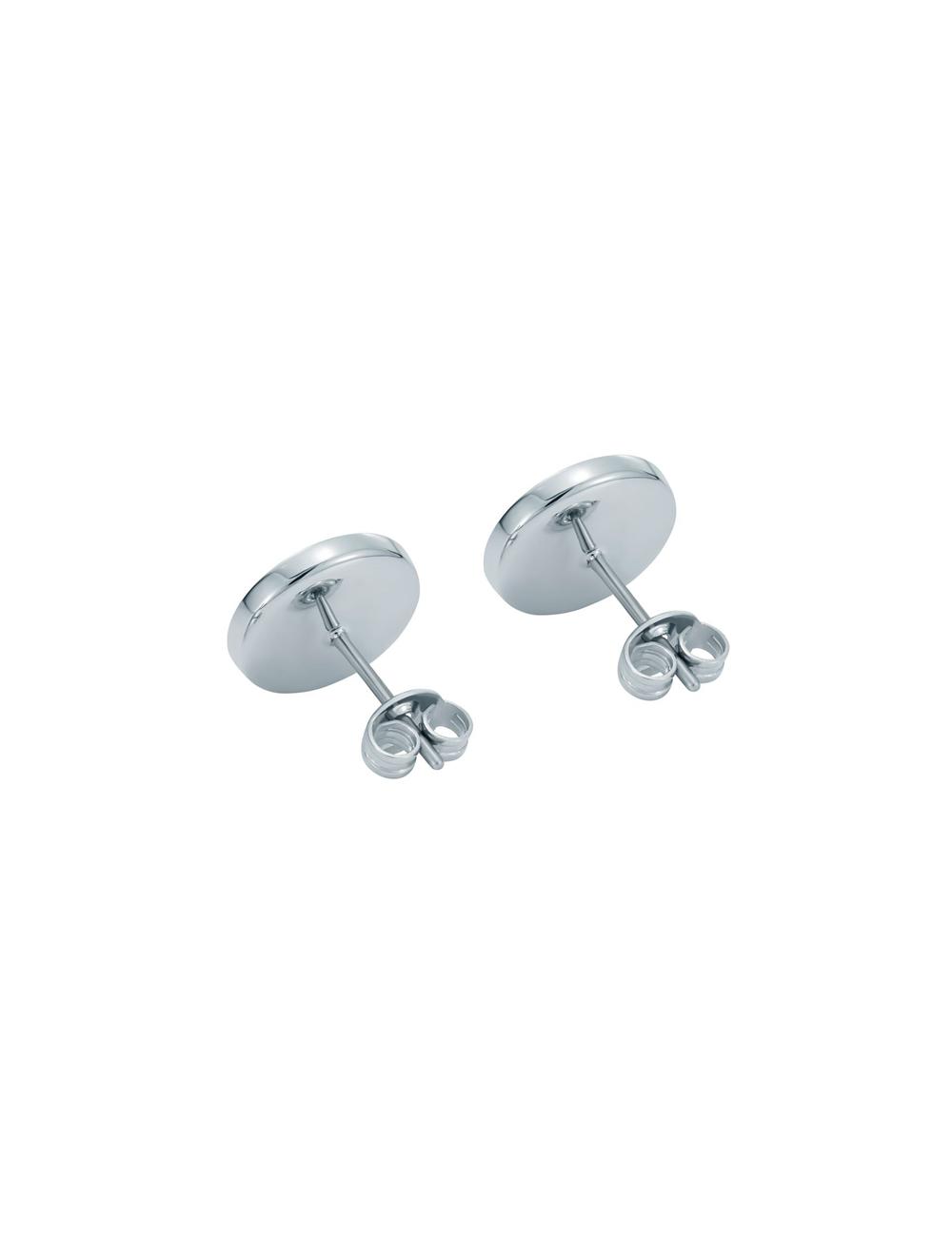 Silver Ted Baker CHERELLE - Branded Crystal Button Stud Women Earrings | SG  1486-RLGCQ