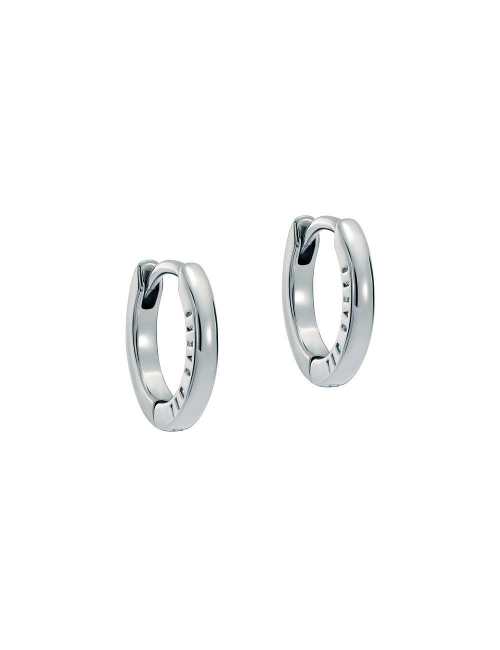 Silver Ted Baker CRISLIE - Engraved Logo Small Hoop Women Earrings | SG  5180-SGUAT