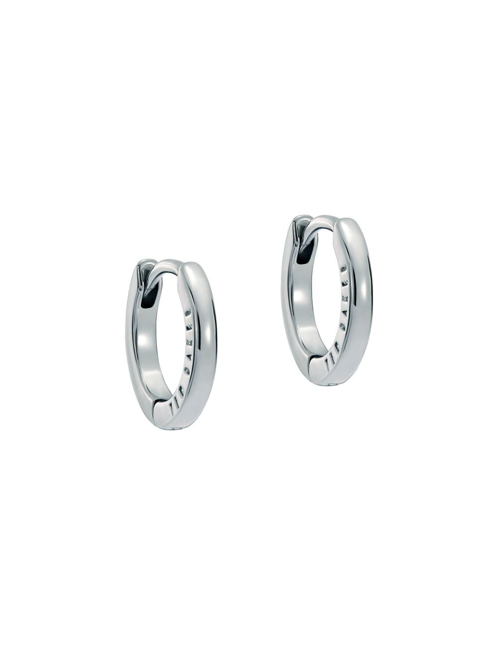 Silver Ted Baker CRISLIE - Engraved Logo Small Hoop Women Earrings | SG  5180-SGUAT