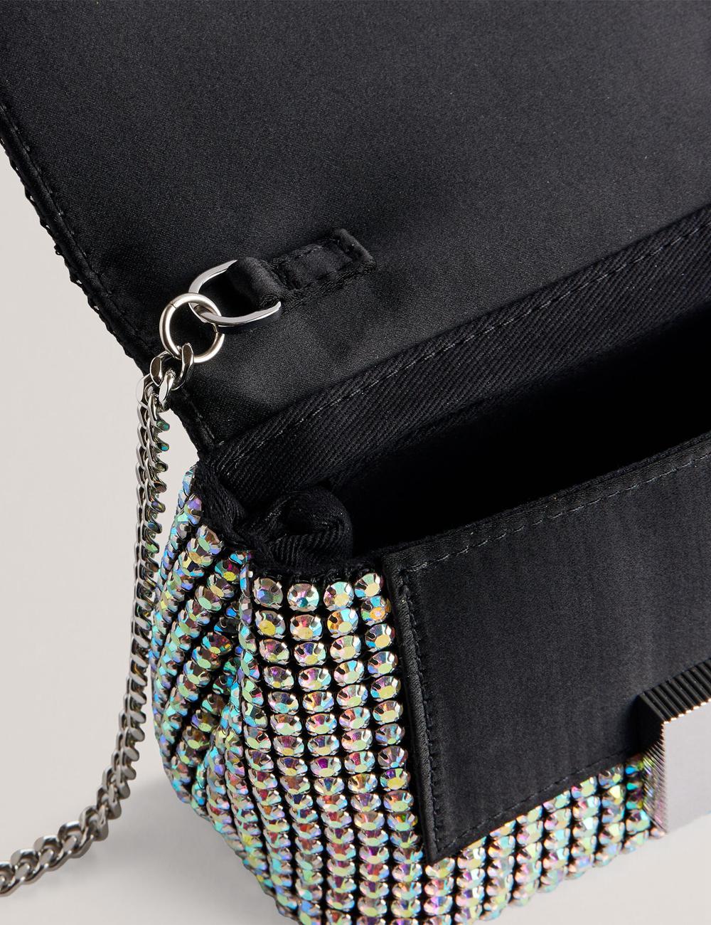 Silver Ted Baker GLITERS - Crystal Embellished Mini Women Crossbody Bags | SG  6429-JRDFG
