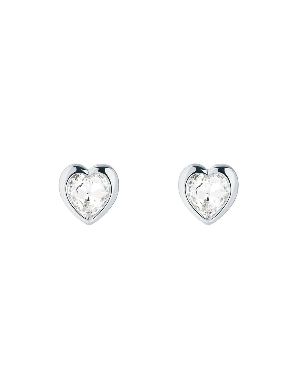 Silver Ted Baker HAN - Solitaire Crystal Heart Stud Women Earrings | SG  2054-QLOPX