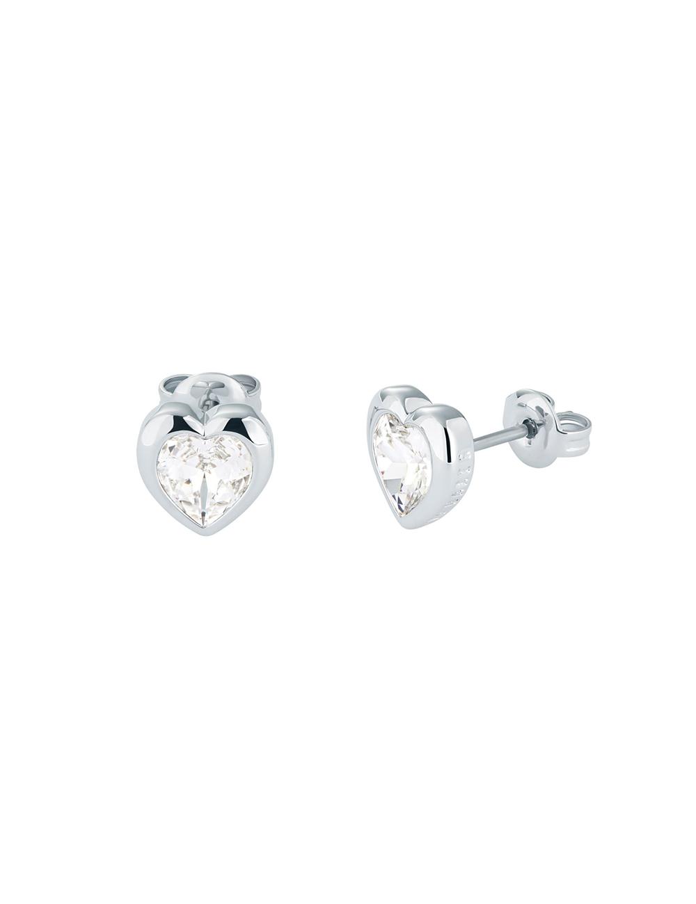 Silver Ted Baker HAN - Solitaire Crystal Heart Stud Women Earrings | SG  2054-QLOPX