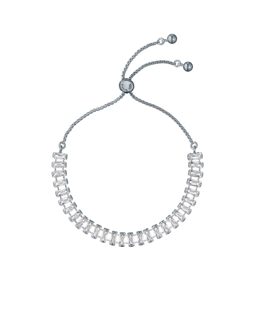 Silver Ted Baker ISABELA - Baguette Crystal Adjustable Women Bracelets | SG  1203-DYTEZ