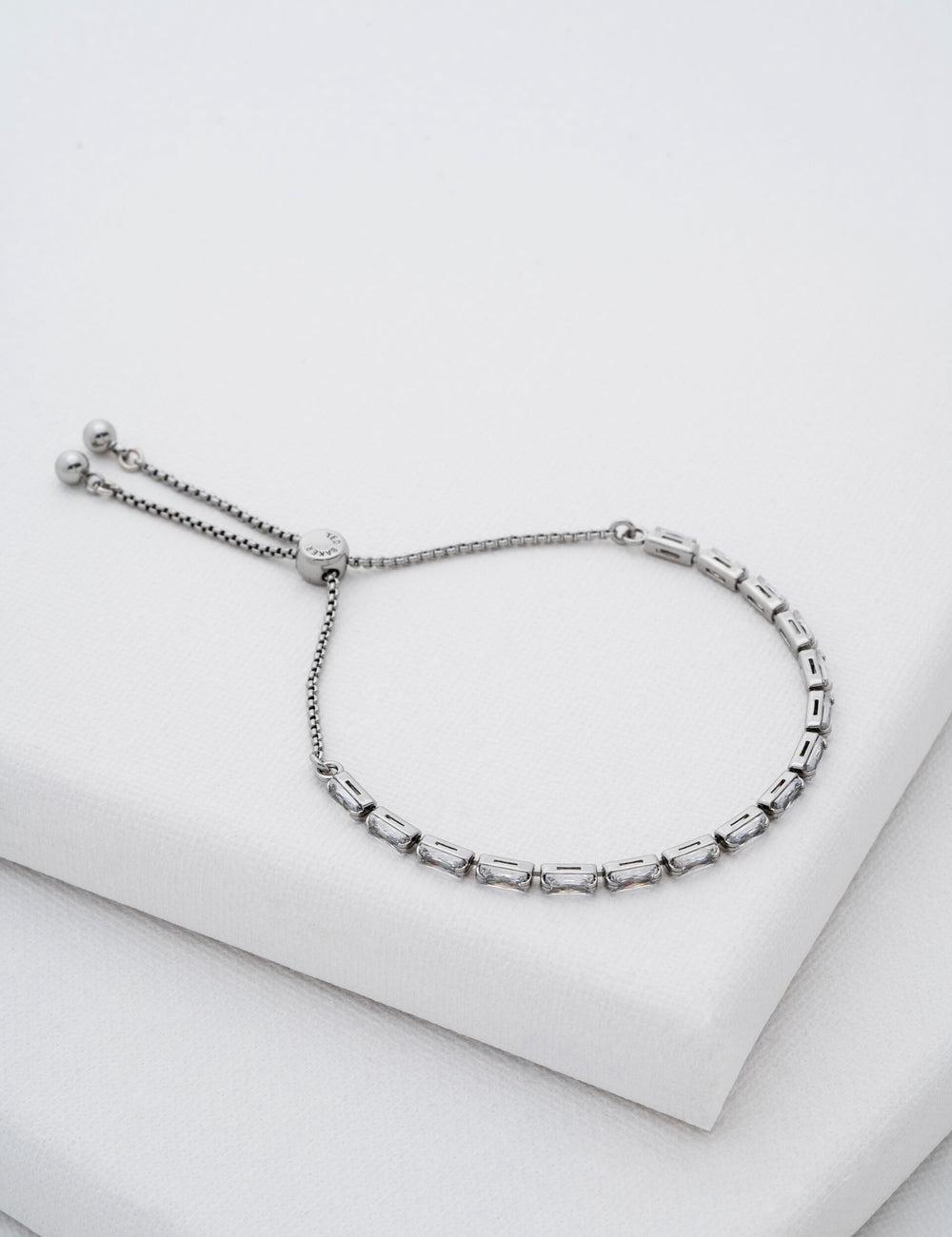 Silver Ted Baker ISELA - Baguette Crystal Slider Tennis Women Bracelets | SG  3852-QEUJV