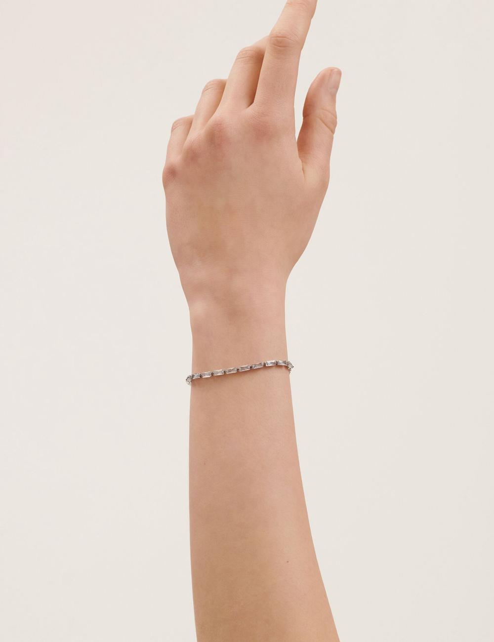 Silver Ted Baker ISELA - Baguette Crystal Slider Tennis Women Bracelets | SG  3852-QEUJV