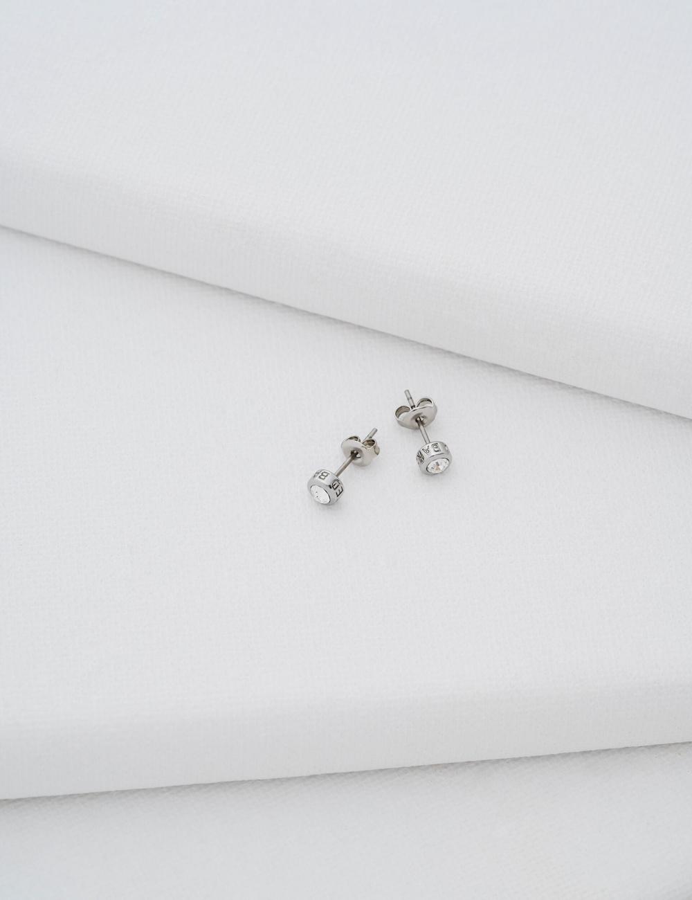 Silver Ted Baker SINEE - Mini Crystal Stud Women Earrings | SG  2647-PJVHF