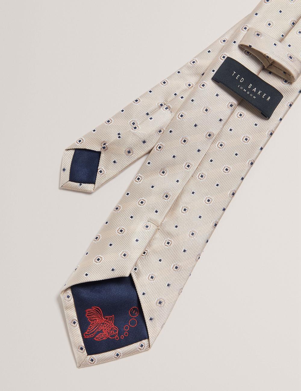Stone Ted Baker STEEPLE - Circle Geometric Print Silk Men Ties | SG  6147-GMFCL