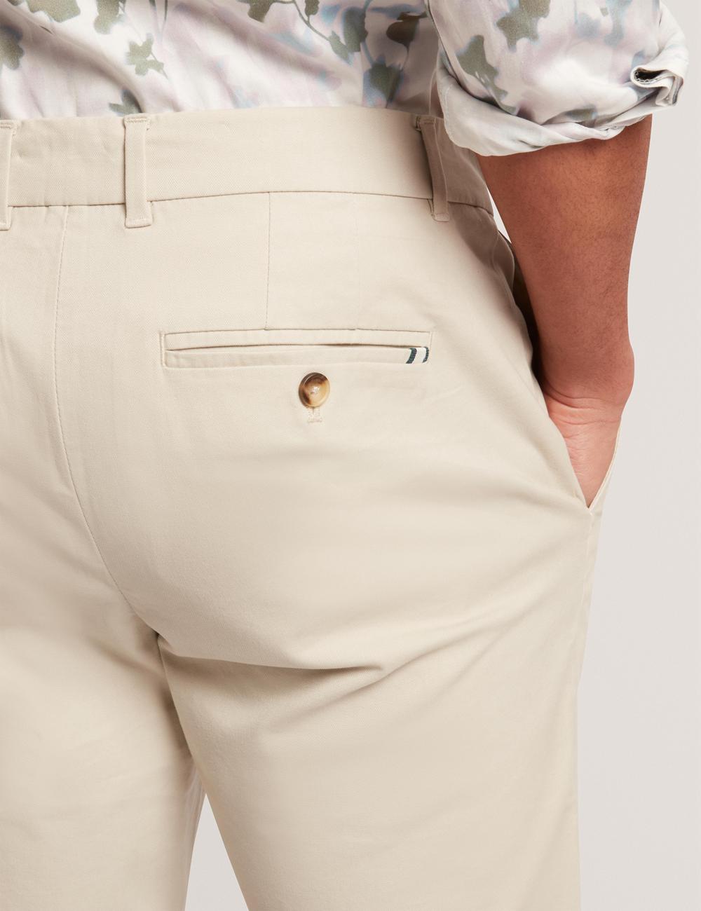 Tan Ted Baker BATFORD - Slim Fit Cotton Blend Chinos Men Trousers | SG  1437-KFCDO
