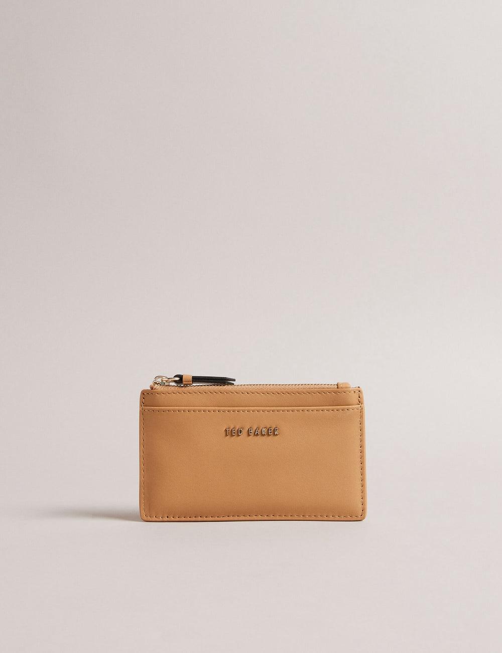 Taupe Ted Baker DARCENA - Branded Leather Zip Coin Women Purses | SG  4829-XRGHM