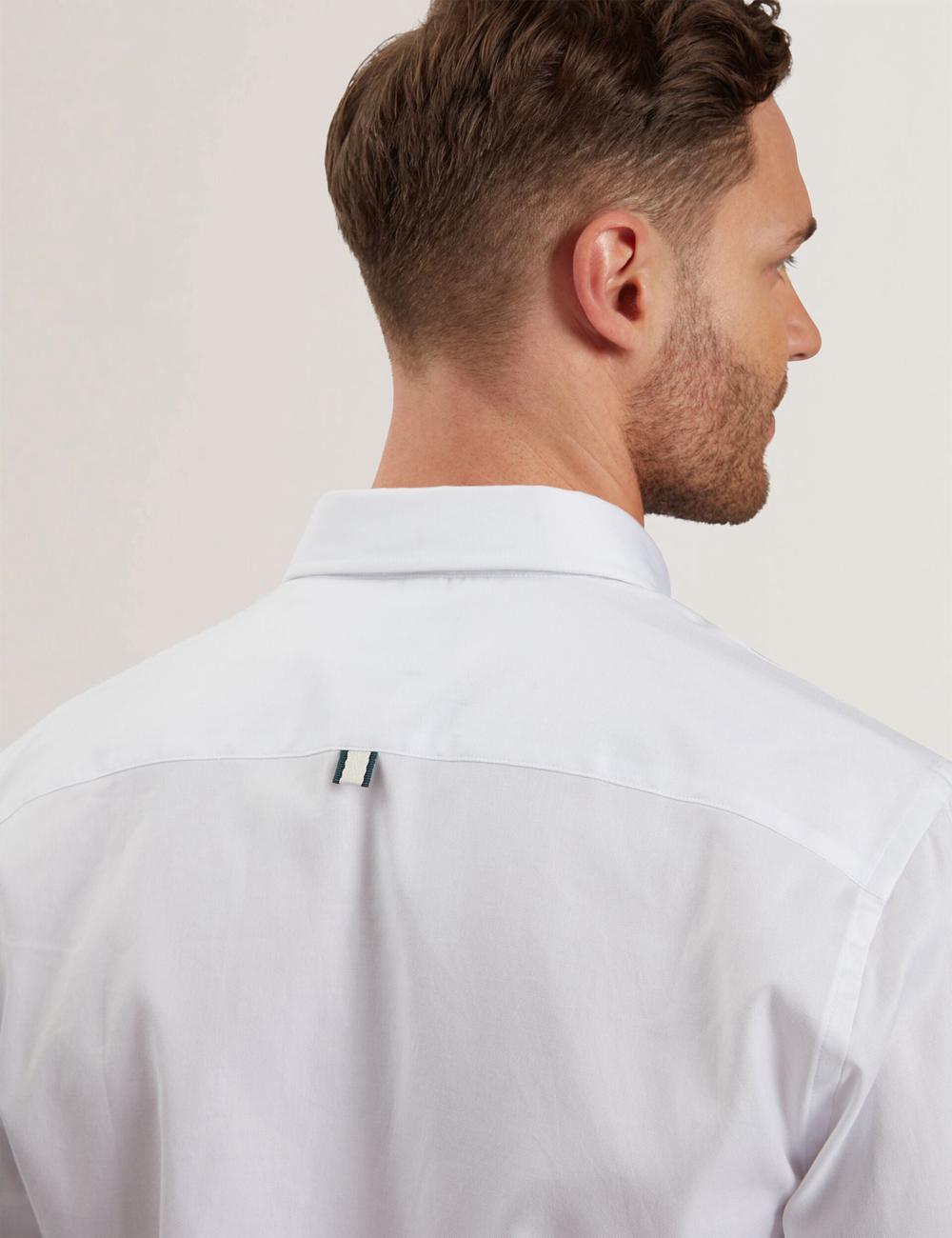 White Ted Baker ALLARDO - Regular Fit Cotton Oxford Men Casual Shirts | SG  1650-XBZYN