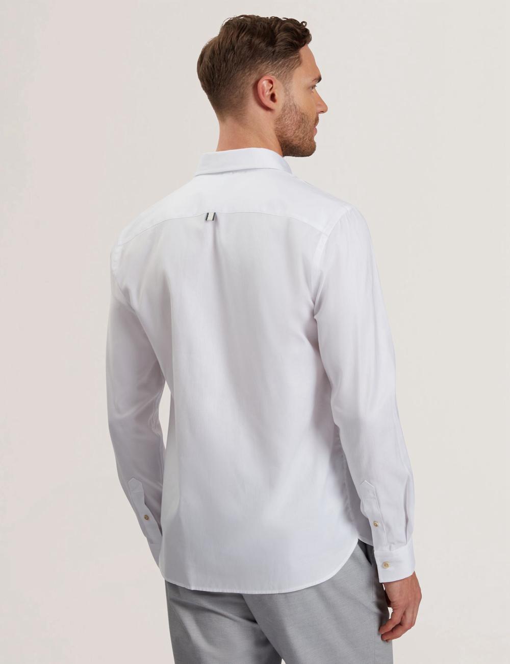 White Ted Baker ALLARDO - Regular Fit Cotton Oxford Men Casual Shirts | SG  1650-XBZYN