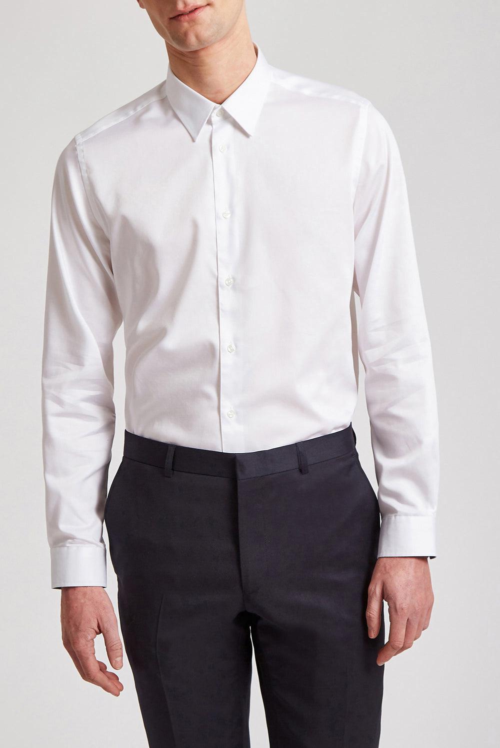 White Ted Baker HOLMER - Regular Fit White Long Sleeve Men Formal Shirts | SG  2079-LXBQE