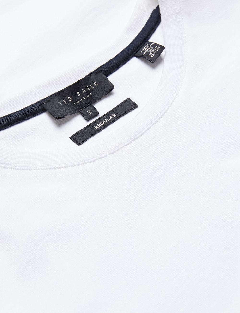 White Ted Baker TYWINN - Classic Crew Neck Cotton Men T-Shirts | SG  1682-PIUCR