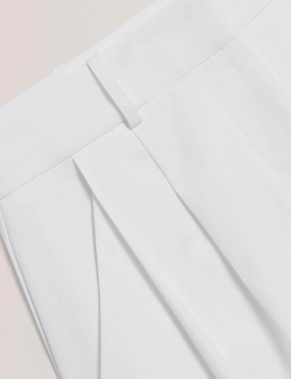 White Ted Baker ZOZIA - Pleated High Waist Wide Leg Women Trousers | SG  8341-GIDYB